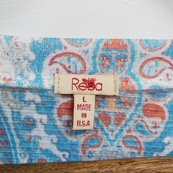 Reba Womens L Multicolor Paisley Beaded V-Neck Knit Tunic Top NWT Made USA - Picture 12 of 16